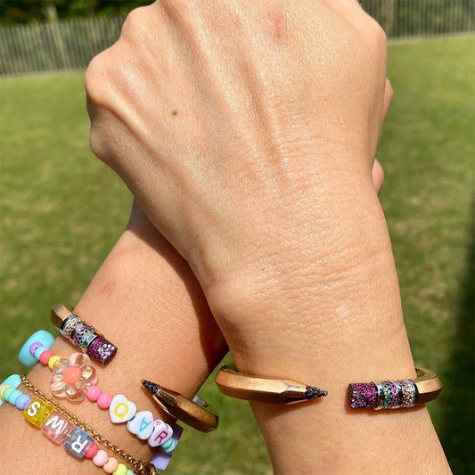 Pencil Designs Bangle Cuff Bracelet For Women