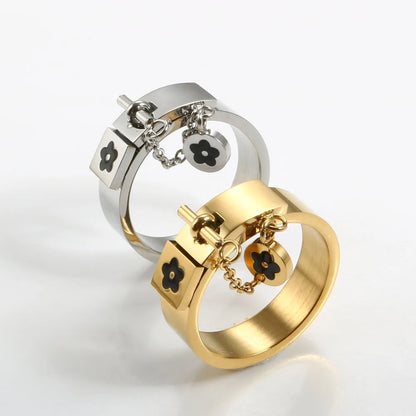 Luxury Flower Charm Bangle & Matching Rings