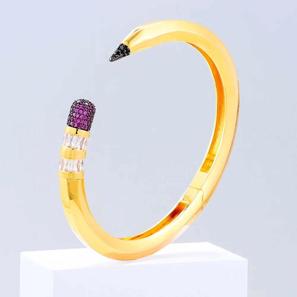 Pencil Designs Bangle Cuff Bracelet For Women
