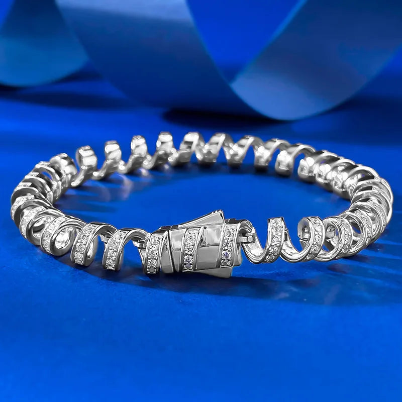 Luxury Diamond Studded Coiled Design Bangle Bracelet