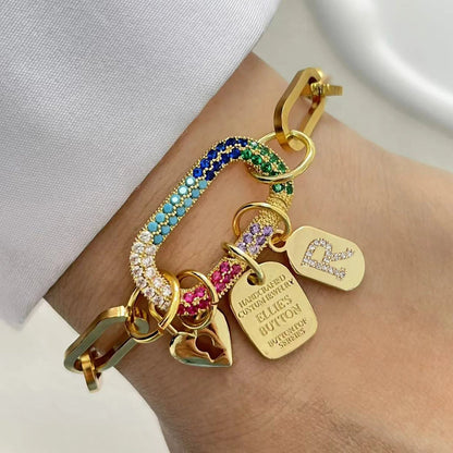 Initial Letter Gold Screw Clasp Link Chain