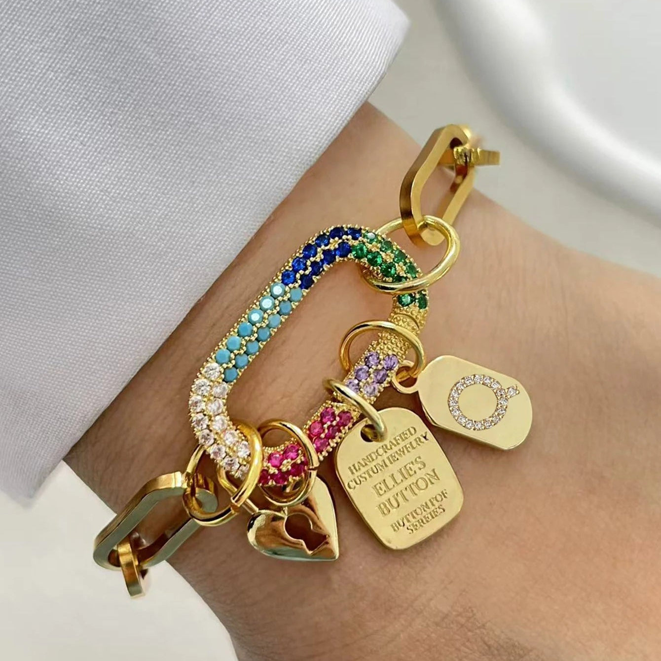 Initial Letter Gold Screw Clasp Link Chain
