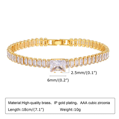 18Kt Gold-Plated- Chunky Cubic Zirconia Link Bracelets