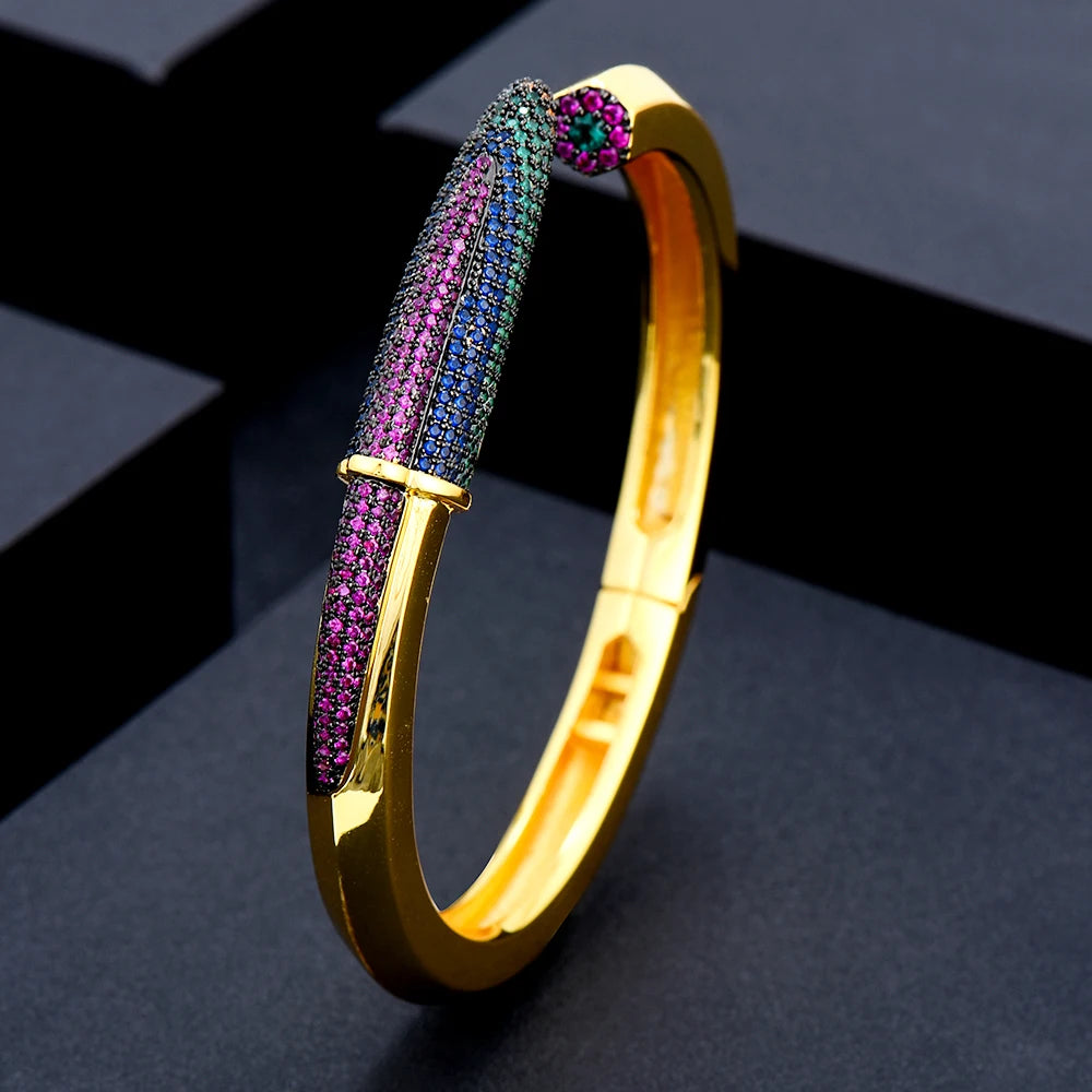 Pencil Designs Bangle Cuff Bracelet For Women