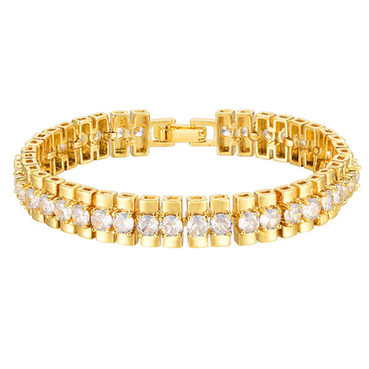 18Kt Gold-Plated- Chunky Cubic Zirconia Link Bracelets