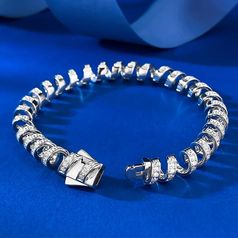 Luxury Diamond Studded Coiled Design Bangle Bracelet