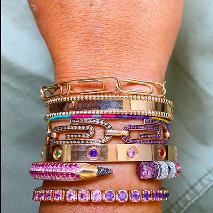 Pencil Designs Bangle Cuff Bracelet For Women