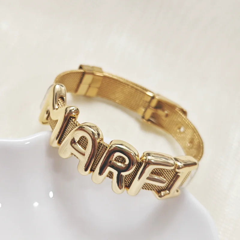 Customized Large Letter Bracelet