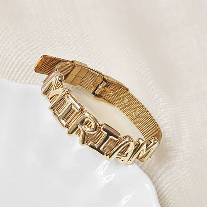Customized Large Letter Bracelet