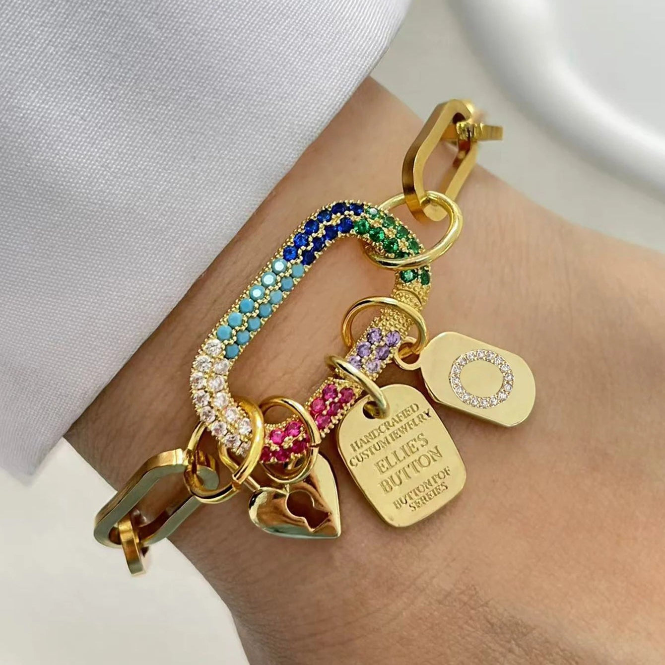 Initial Letter Gold Screw Clasp Link Chain