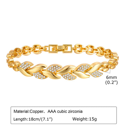 18Kt Gold-Plated- Chunky Cubic Zirconia Link Bracelets