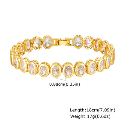 18Kt Gold-Plated- Chunky Cubic Zirconia Link Bracelets