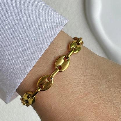 Initial Letter Gold Screw Clasp Link Chain