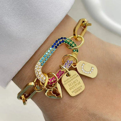 Initial Letter Gold Screw Clasp Link Chain
