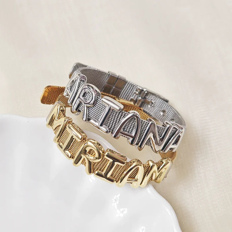 Customized Large Letter Bracelet