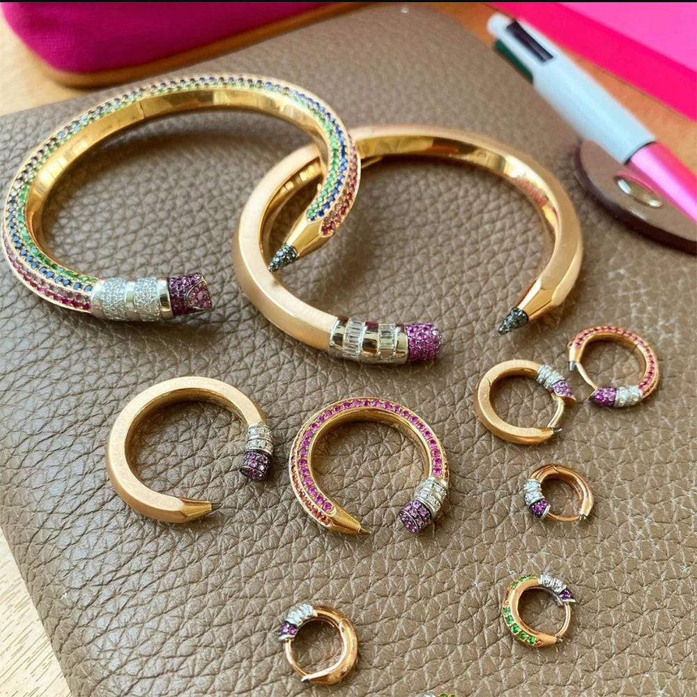 Pencil Designs Bangle Cuff Bracelet For Women
