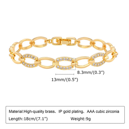18Kt Gold-Plated- Chunky Cubic Zirconia Link Bracelets