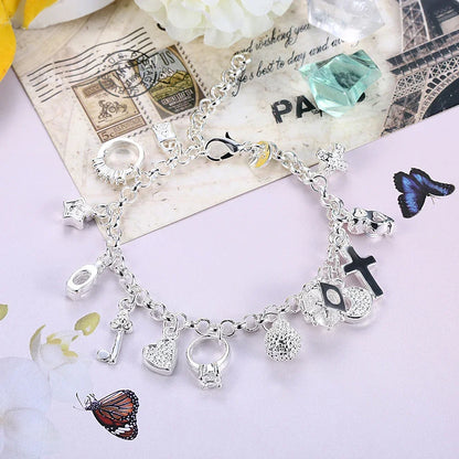 Pretty Heart Chain Sterling Bracelet